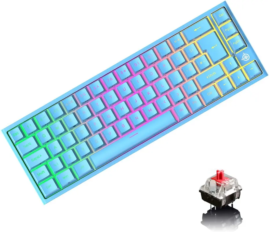 Mechanische 60% Gaming Tastatur mit RGB, DE-Layout