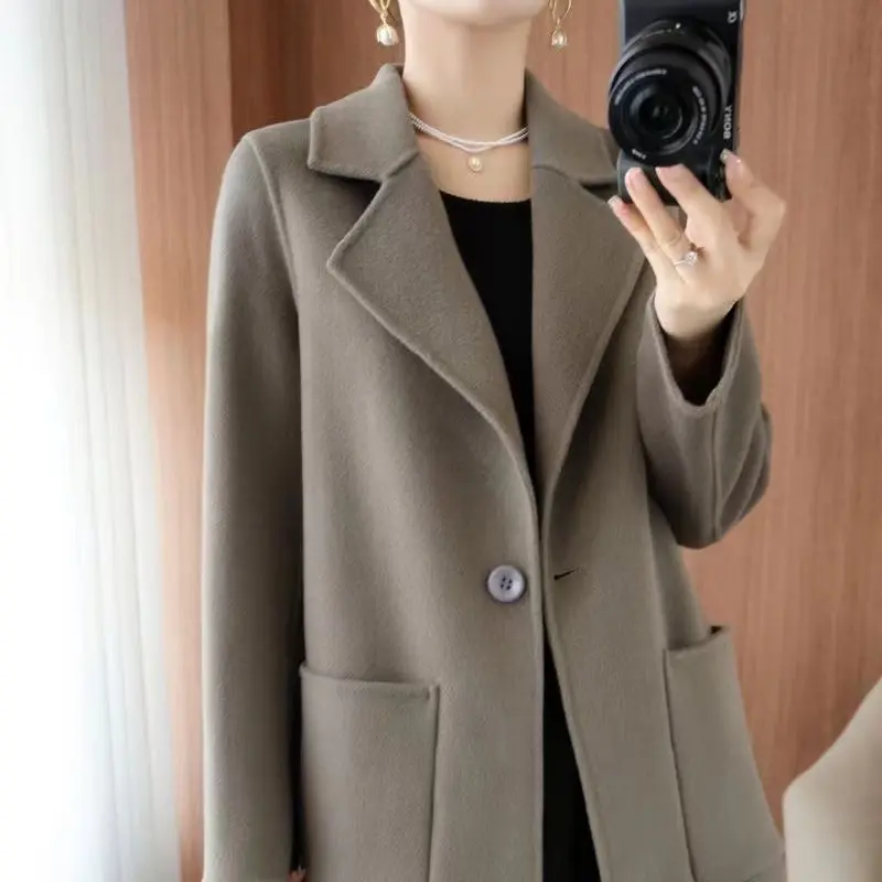 Mid-length Wollmantel Casual Chic