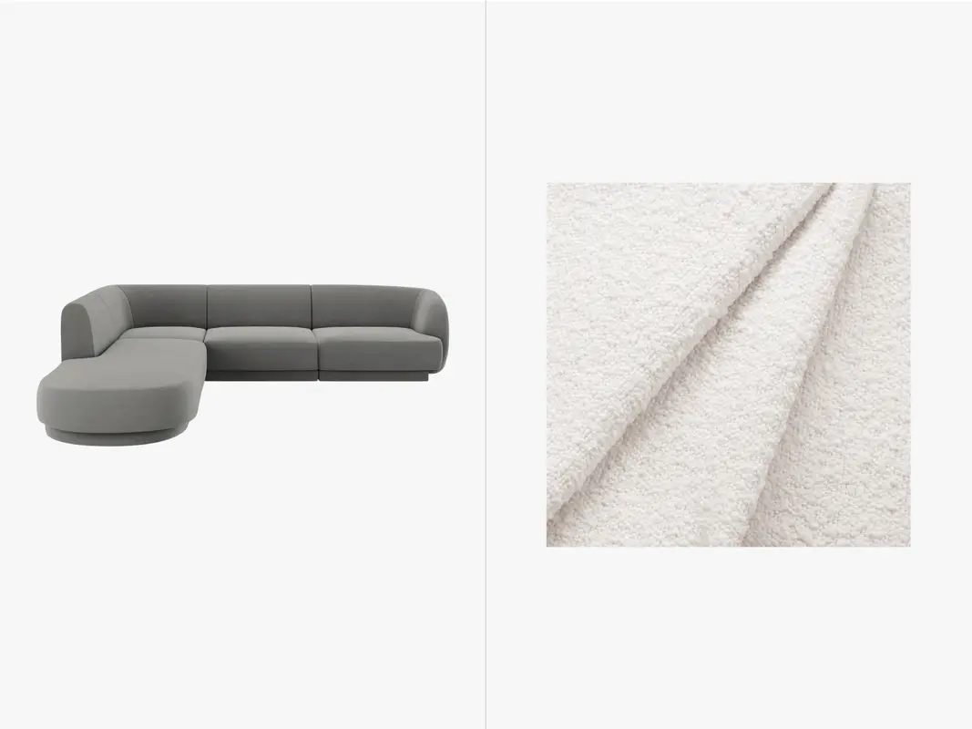 Miley Boucle Ecksofa links 6 Sitzer