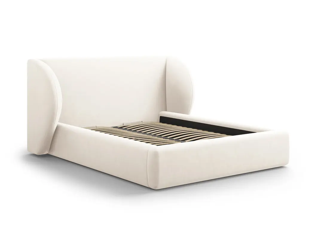 Miley Velour Bett mit Stauraum und Headboard 200cm