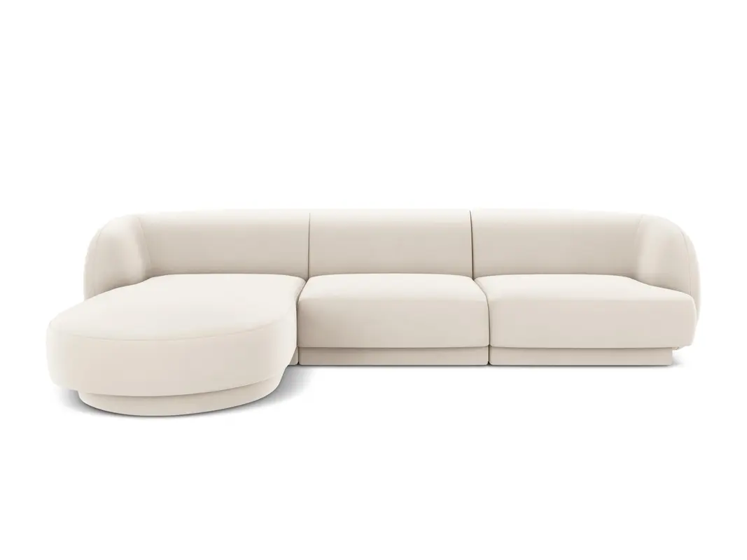 Miley Velour Ecksofa links 4 Sitzer