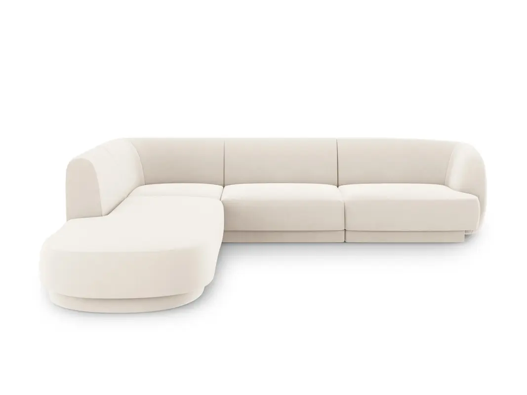 Miley Velour Ecksofa links 6 Sitzer