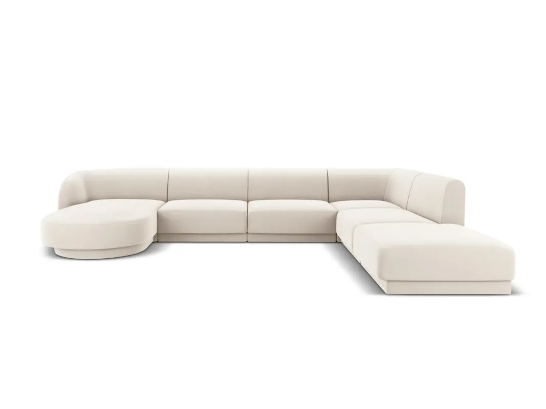 Miley Velour Panoramic Ecksofa rechts 6 Sitzer