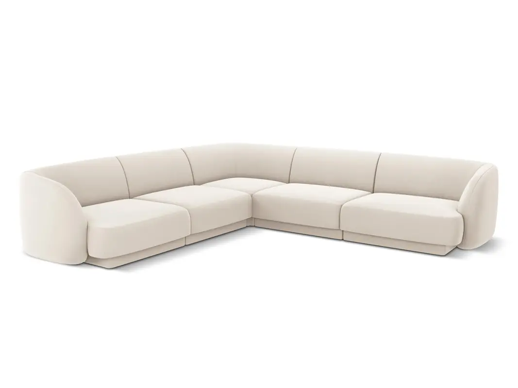Miley Velour Symmetrical Ecksofa 5 Sitzer