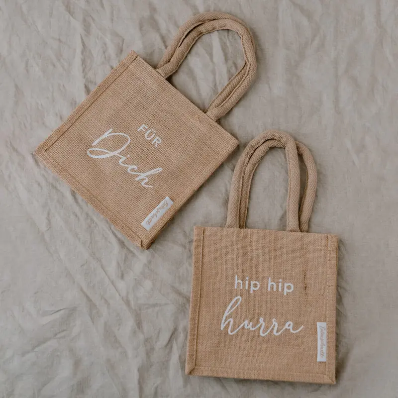Mini Jute Shopper - Für dich - Hip hip hurra