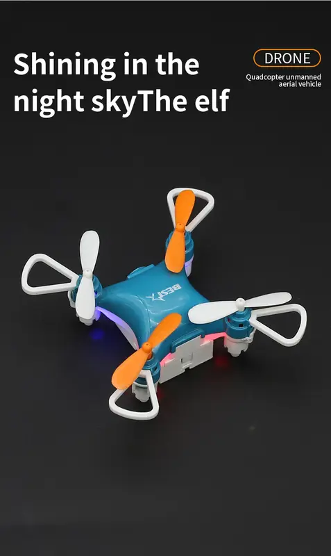 Mini-RC-Drohne mit LED für Kinder, Blau