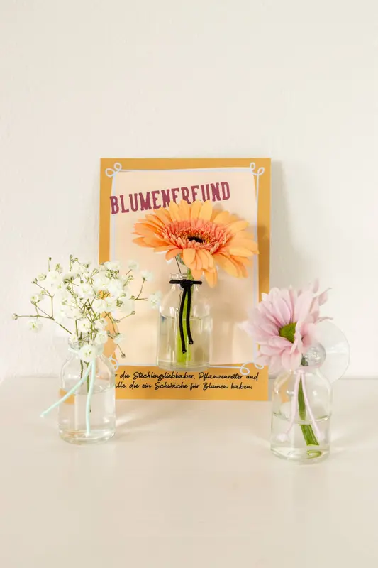 Mini-Vase mit Saugnapf - Blumenfreund DE