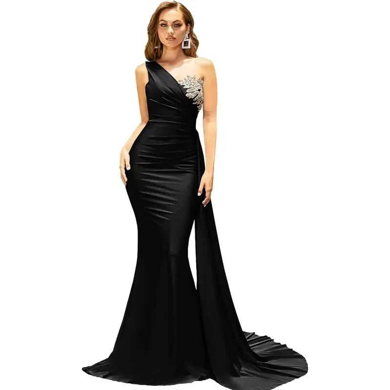 Minimalistisches One-Shoulder Abendkleid