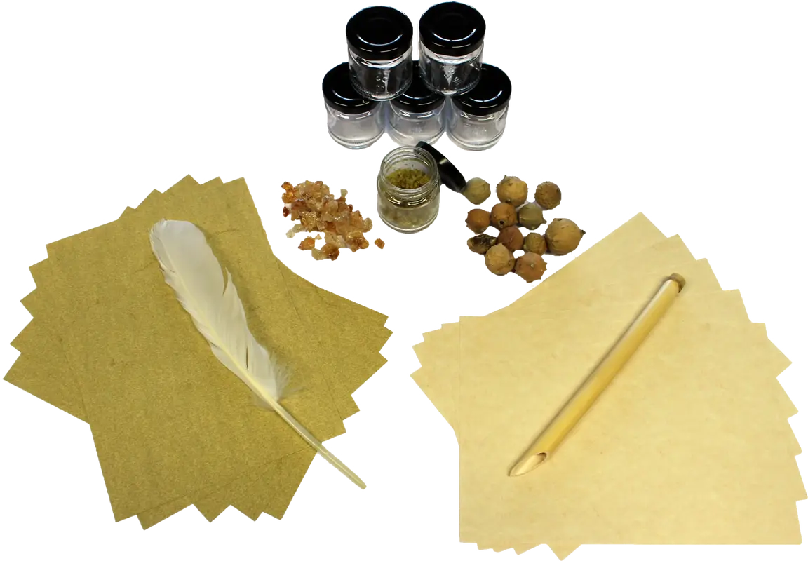 Mittelalter-Set mit Eisen Gallus Tinte zum selber herstellen