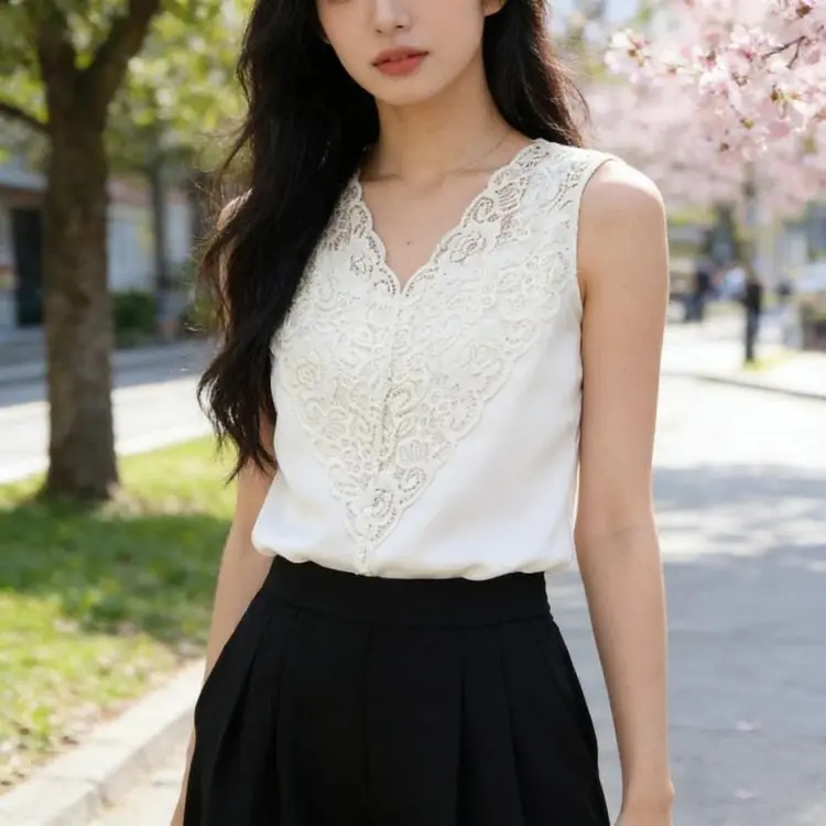 Modal-Spitzen-Camisole mit schönem Rücken