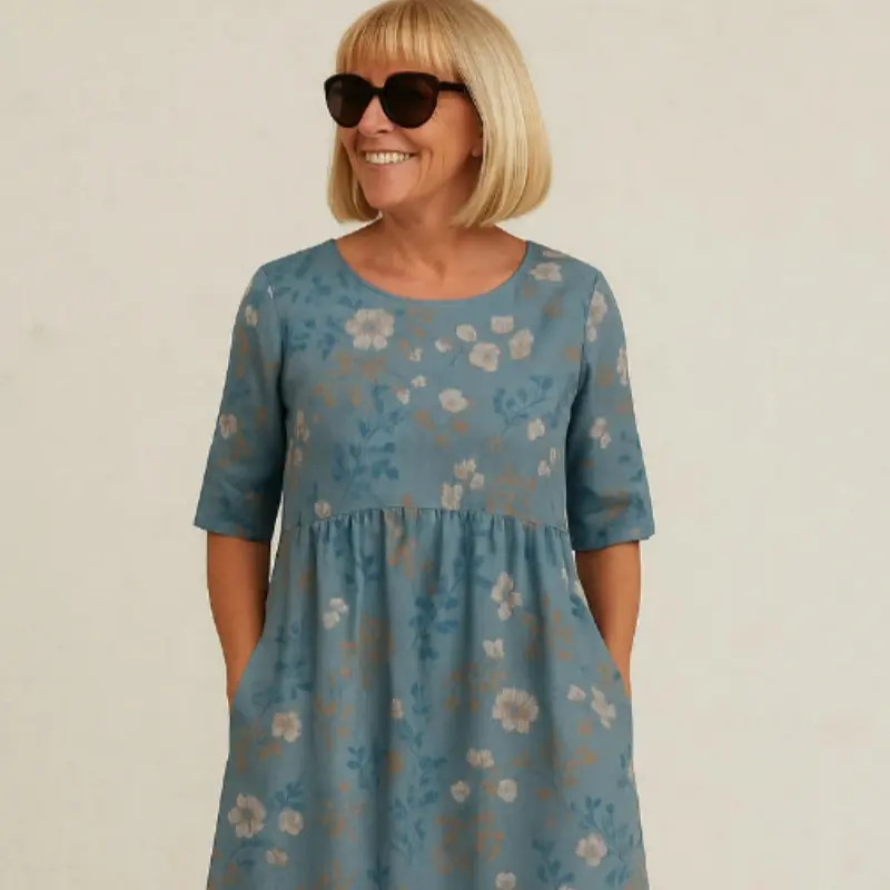 Modisches Damenkleid mit Digitaldruck