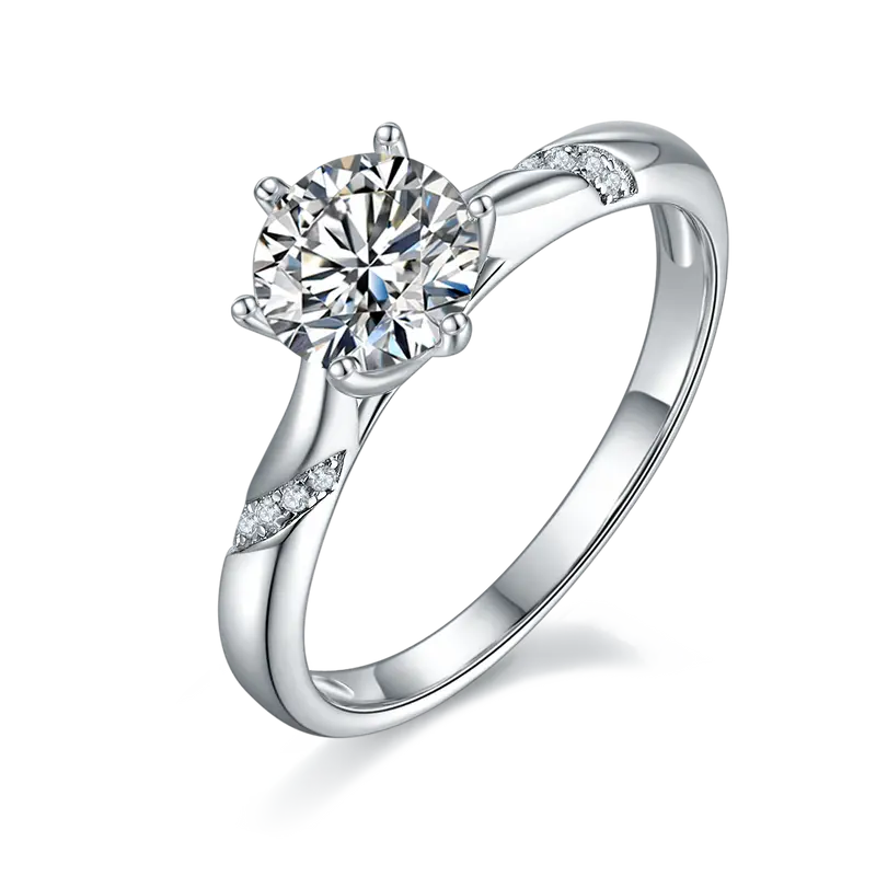 Moissanit-Verlobungsring «Solitär» 1 ct · 925 Silber D-VVS1