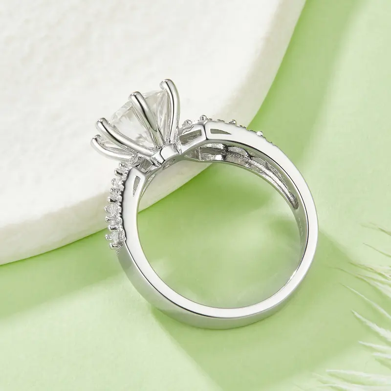 Moissanite Ring Sterling Silber