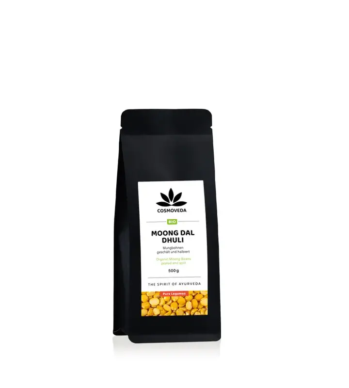 Moong Dal Dhuli geschält & halbiert – Proteinreiche Bio Mungbohnen