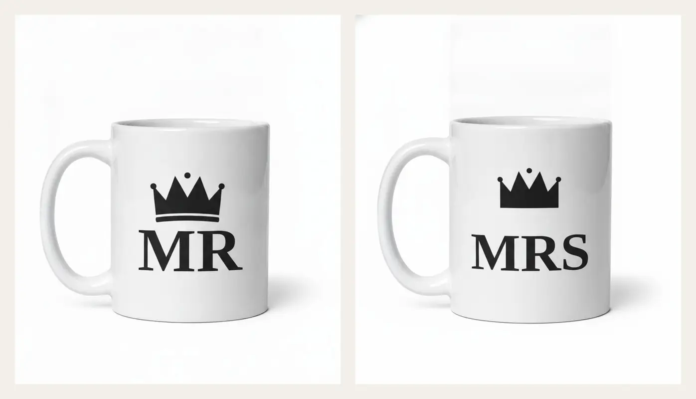 Mr & Mrs Tassen-Set · 2 Tassen zur Hochzeit 💍
