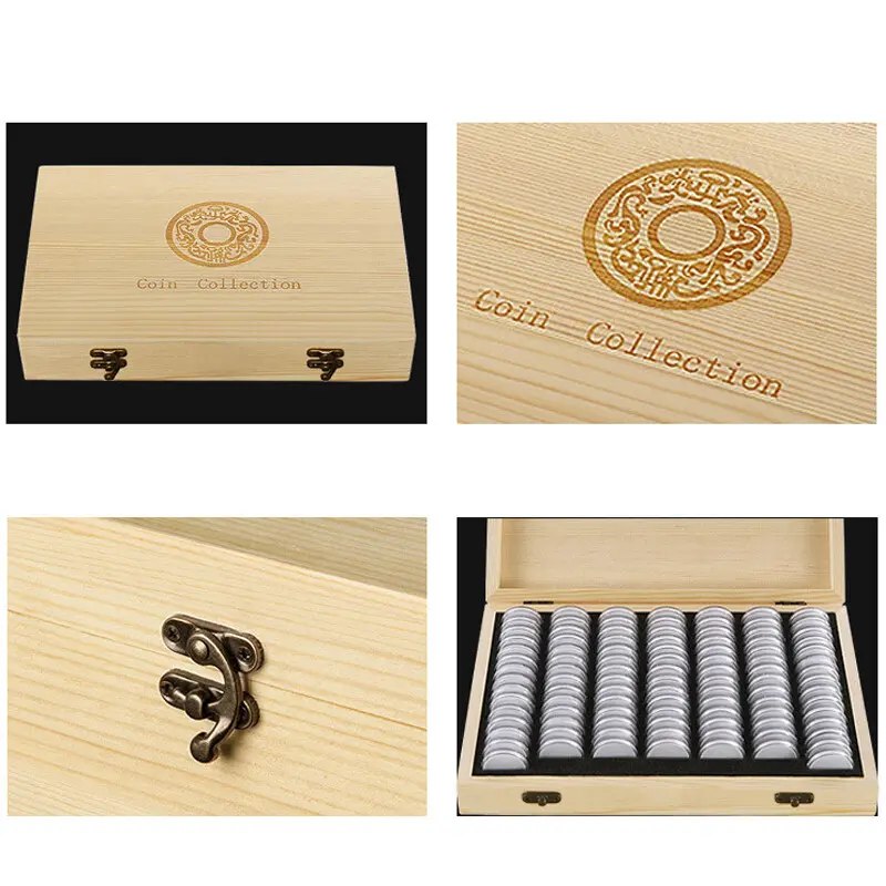 Münzsammlungsbox aus Holz