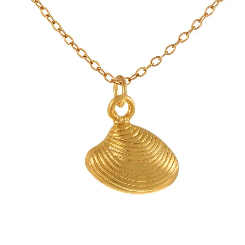 Muschel-Anhänger-Kette «Coquille» · Gold-Optik, maritim