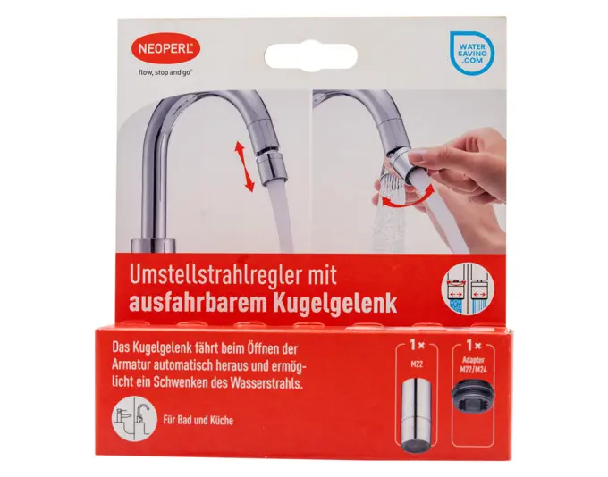 NEOPERL Mischdüse Umstellfunktion mit ausfahrbarem Kugelgelenk M22x1/M24x1