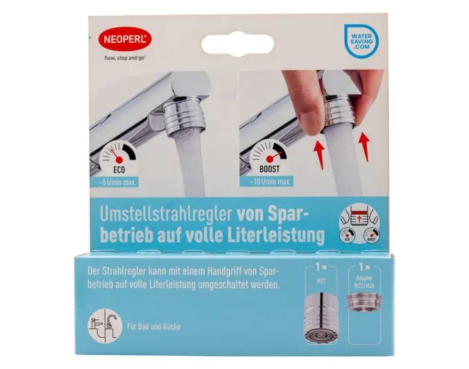 NEOPERL Mischdüse Umstellfunktion Sparbetrieb auf volle Literleistung M22x1/M24x1