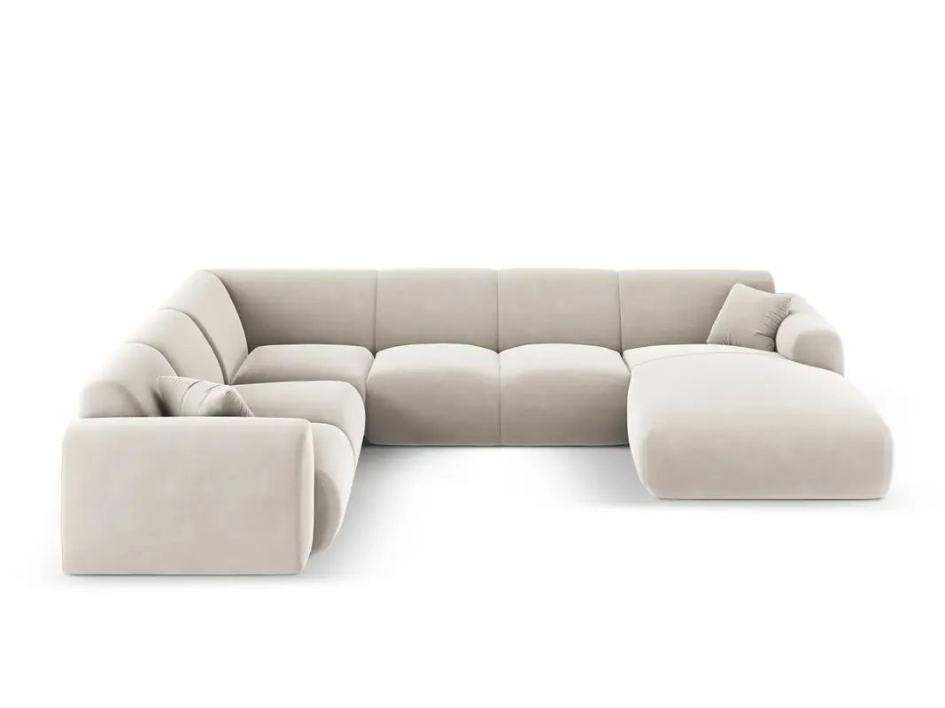 Nolio Velour Panoramic Ecksofa links 6 Sitzer 252cm