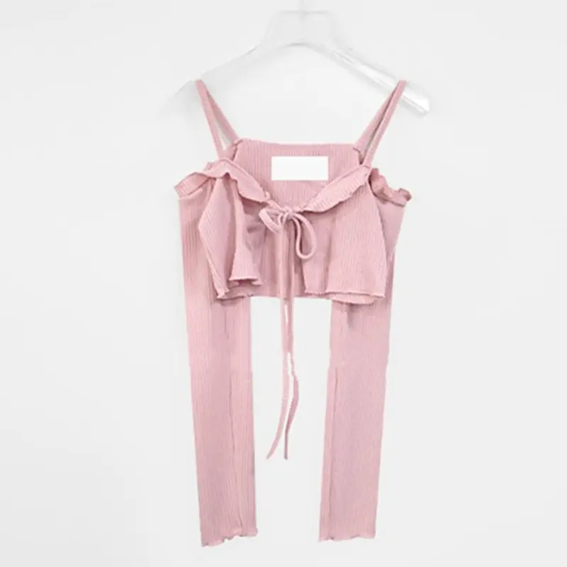 Off-Shoulder Langarmshirt mit Schnürung