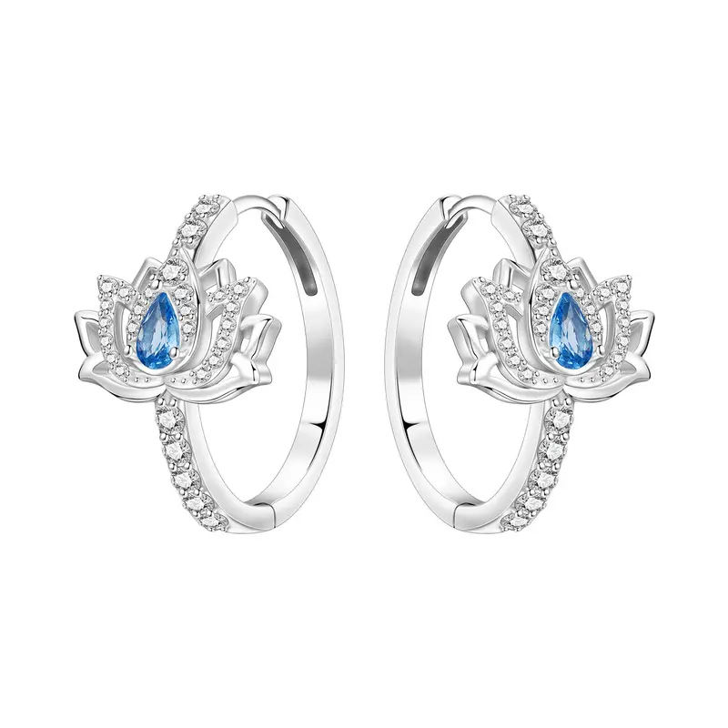 Ohrringe «Blue Lotus» mit Zirkonia-Einlage