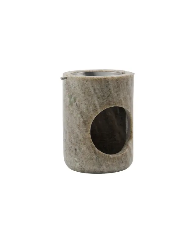 Ölbrenner, MKMarble, Beige, Silber-Finish