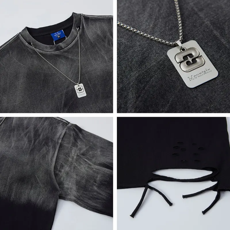 Ombre Washed-Look Loose-Fit Baumwollshirt