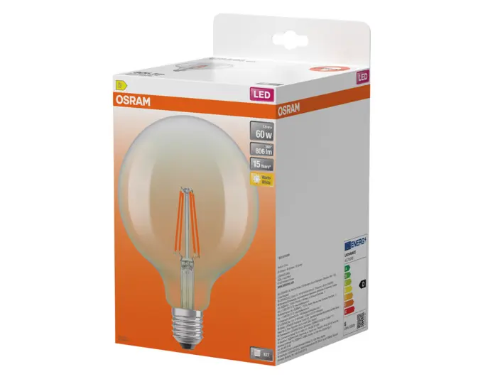 OSRAM LED-Lampe Retrofit Classic Globe E27 5.9W 806lm clear Warm White