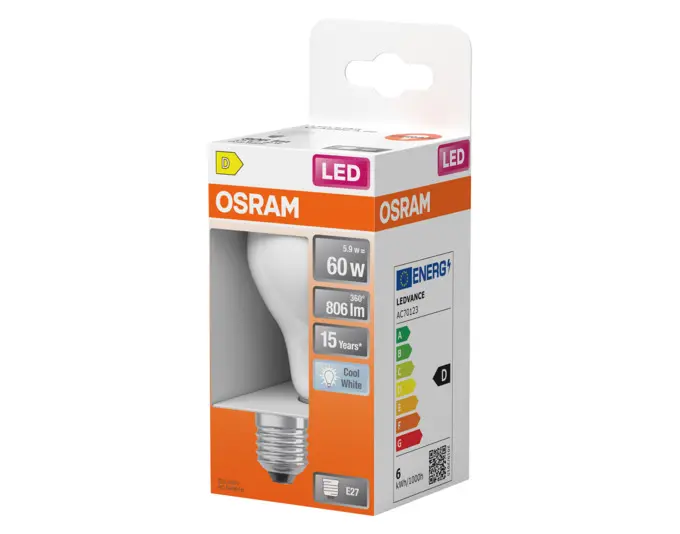 OSRAM LED-Lampe Retrofit Star Classic A E27 5.9W 806lm frosted Cool White