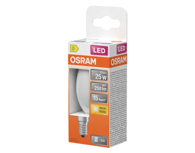 OSRAM LED-Lampe Retrofit Star Classic B E14 1.8W 250lm frosted Warm White