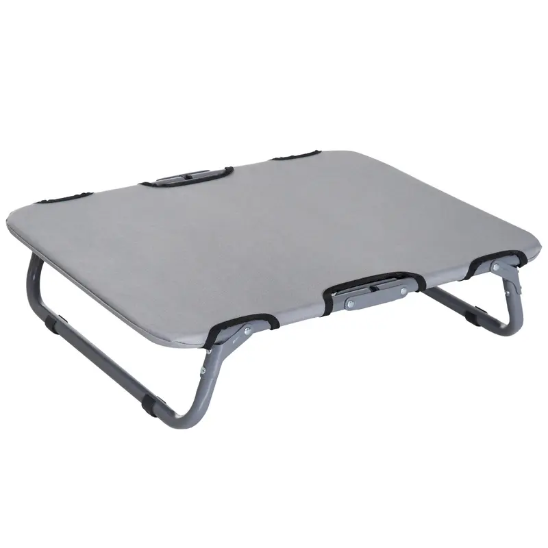 Outdoor-Hundebett faltbare Haustierliege erhöht Grau, 59x46x15cm
