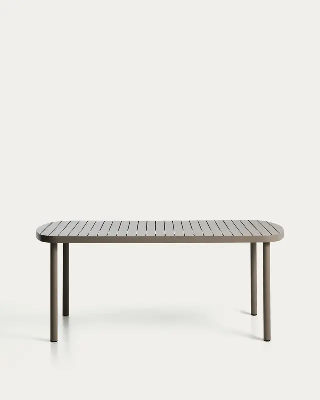 Outdoor-Tisch Joncols aus Aluminium mit taupefarbener Lackierung, 180 x 90 cm