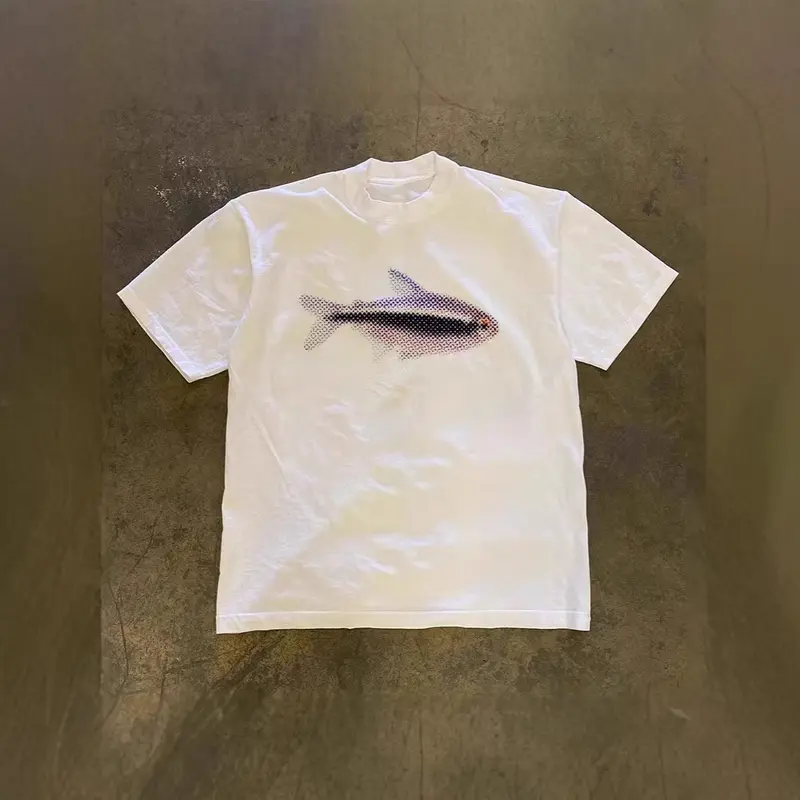 Oversized T-Shirt mit Fisch-Print