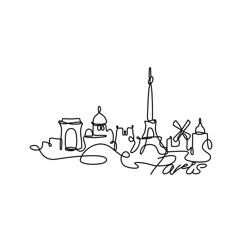 Paris Wanddeko - Schwarz