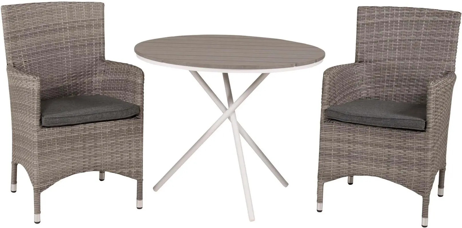 Parma Outdoor-Tischset + Malin ⌀90cm/2St.
