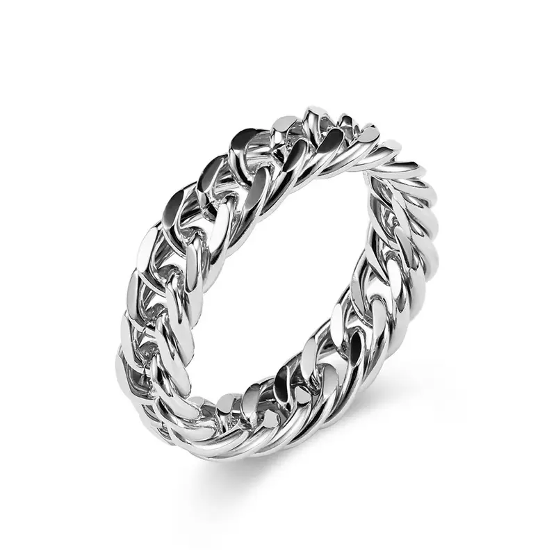 Partner-Ring «Chain» · Titanstahl, 18K vergoldet (Unisex)