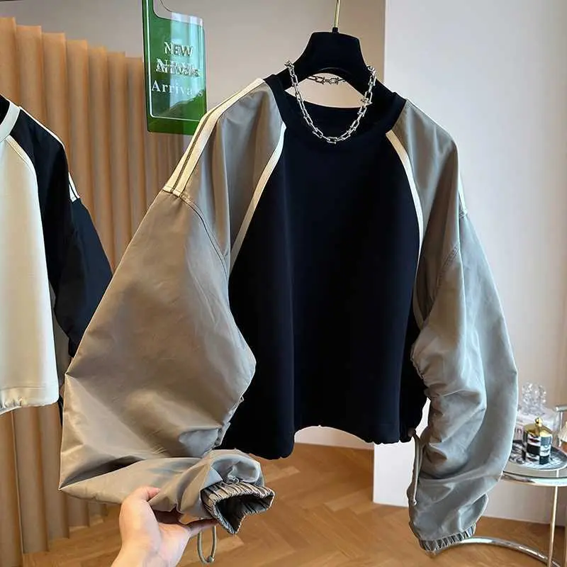 Patchwork Colorblock Raglan-Sweatshirt für Damen