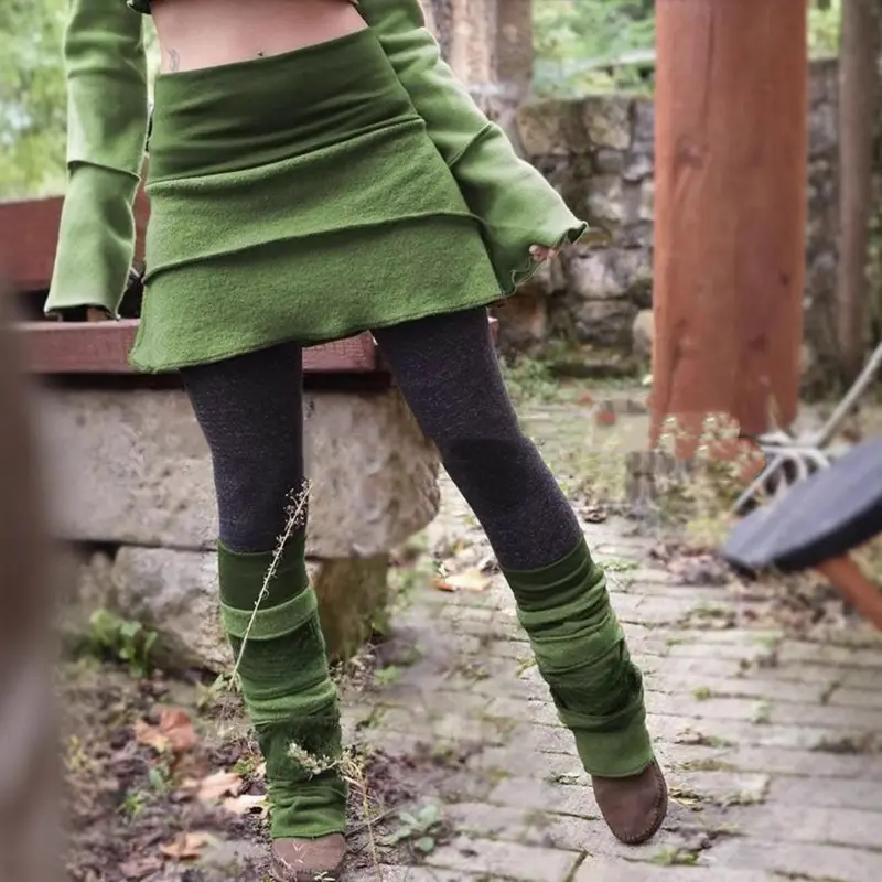 Patchwork Leggings mit Kontrastfarben