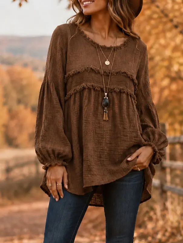 Patchwork Tassel Fransen T-Shirt