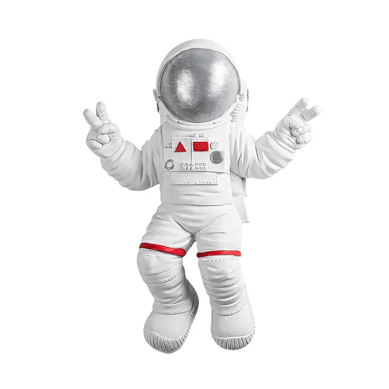 Peace Sign Astronaut Wanddeko - Weiss Grau