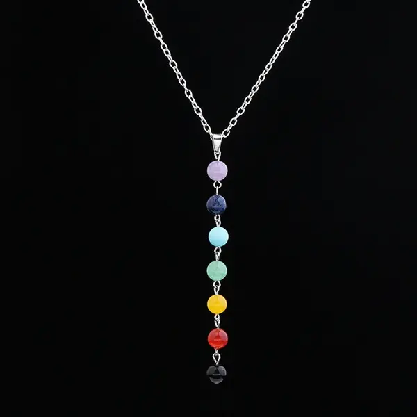 Pendentif 7 chakras avec 7 pierres