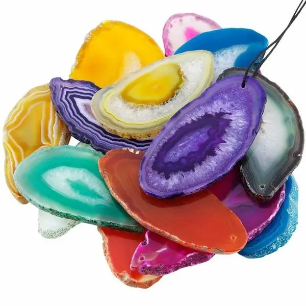 Pendentif en agate polie - couleur vert