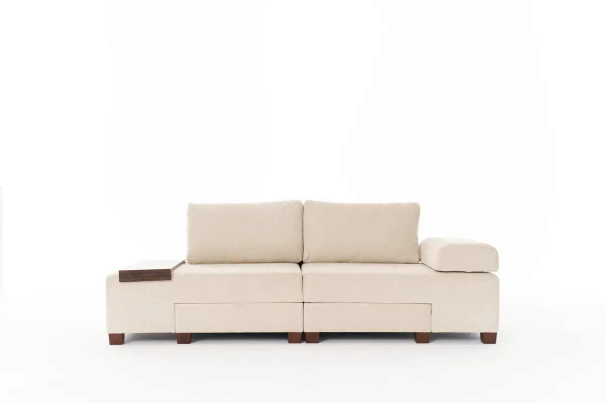 Perenna Chenille Bettsofa - Sahne
