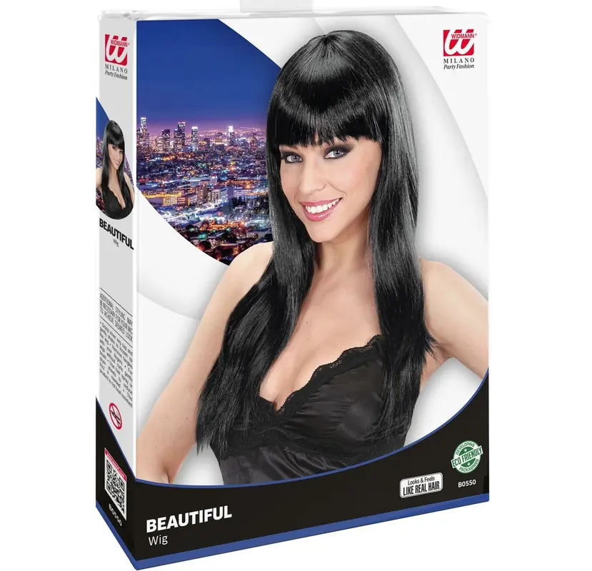 Perücke Beautiful schwarz