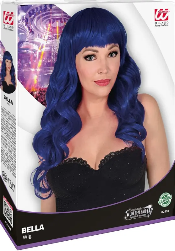 Perücke Bella Blau lange Haare