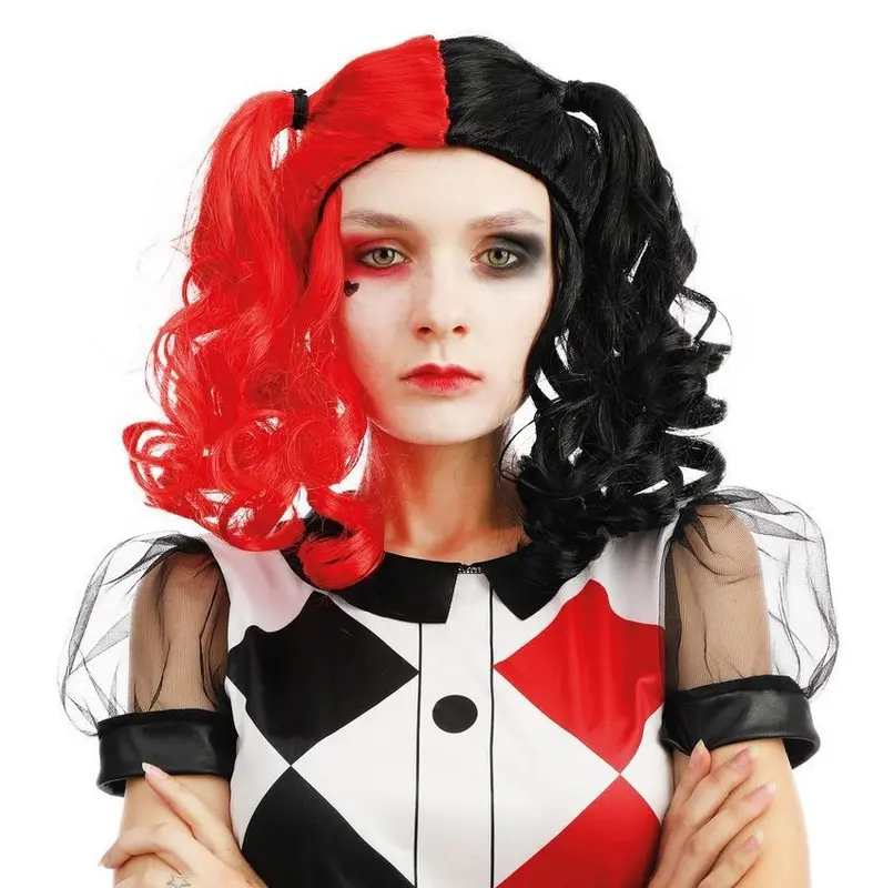 Perücke Harlequin mit Pigtails