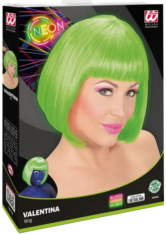 Perücke Valentina neon grün