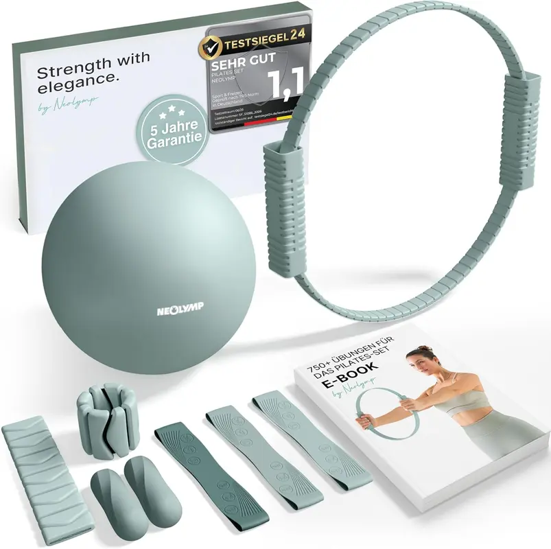 Pilates-Zubehör-Set für Zuhause mit E-Book, Pilates Set | Sky Blue