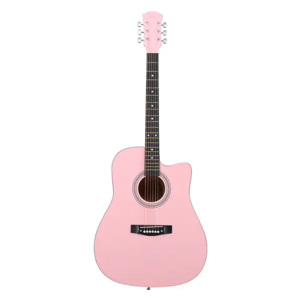 Pink 41-Zoll Dreadnought Akustikgitarre Cutaway